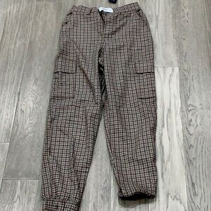 Hollister ultra high rise brown patterned pant